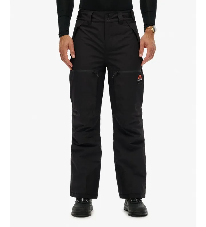 Superdry para hombre. MS110193A Pantalón Ski Shell negro (L), Casual, Deportivo, Nieve, Poliéster Reciclado, Sostenible