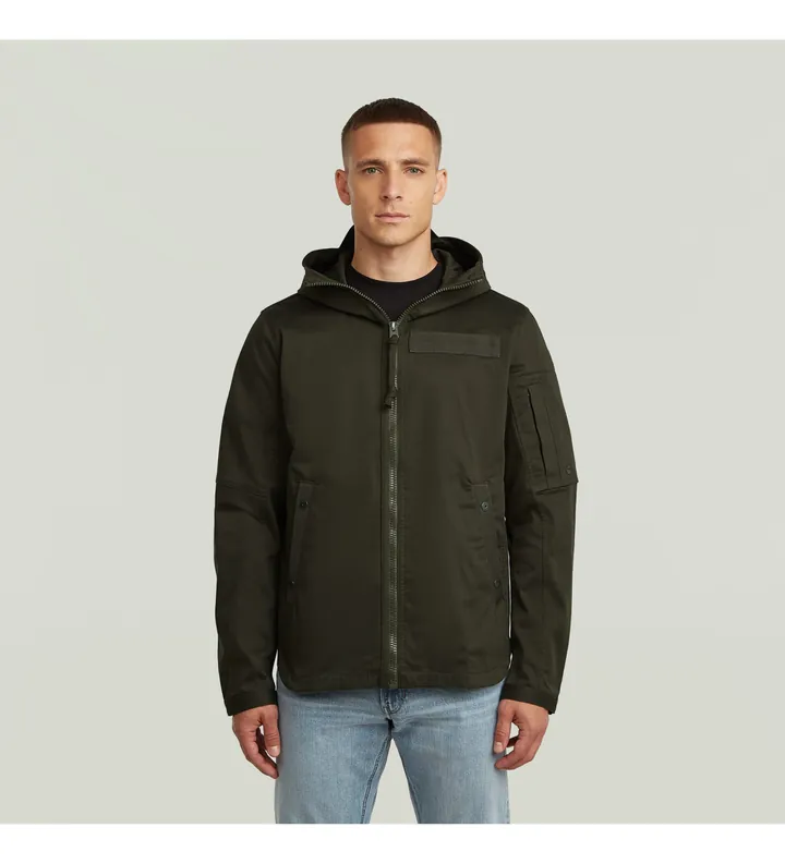 G-Star para hombre. D26502-5126-995 Chaqueta Batt Hooded verde grisáceo (M), Casual, Algodón