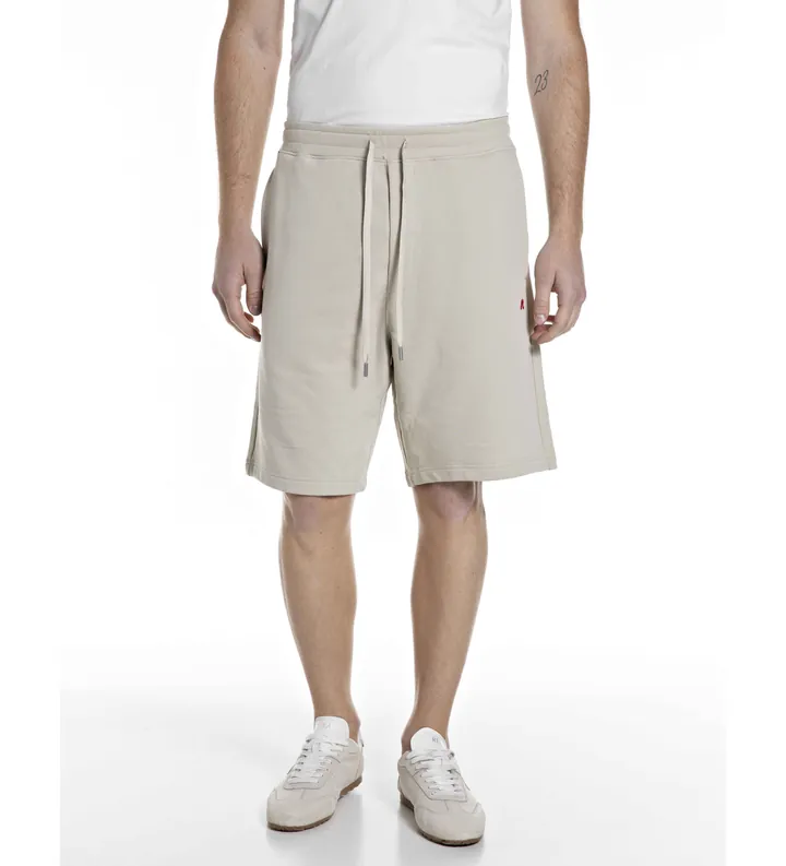 Replay para hombre. M9063.000.23802 Bermudas de felpa beige (S), Casual, Algodón