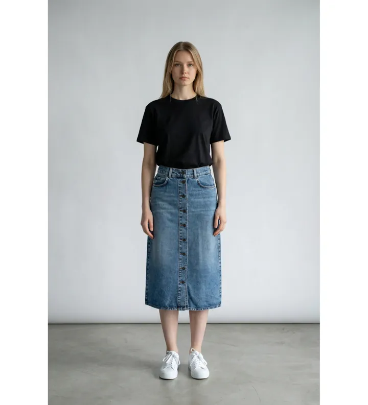 Weekend Max Mara para mujer. 2615101062600 Falda Asti denim (36), Azul, Casual