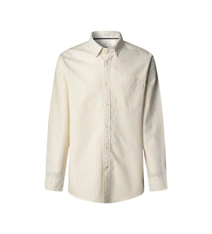 Pepe Jeans para hombre. PM3091209 Camisa Prescot amarillo (L), Casual, Algodón, Manga larga