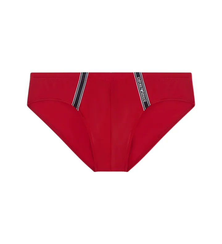 Emporio Armani para hombre. EM000570_AF20426 Bañador Slip Cint rojo (L), Beachwear, Poliamida