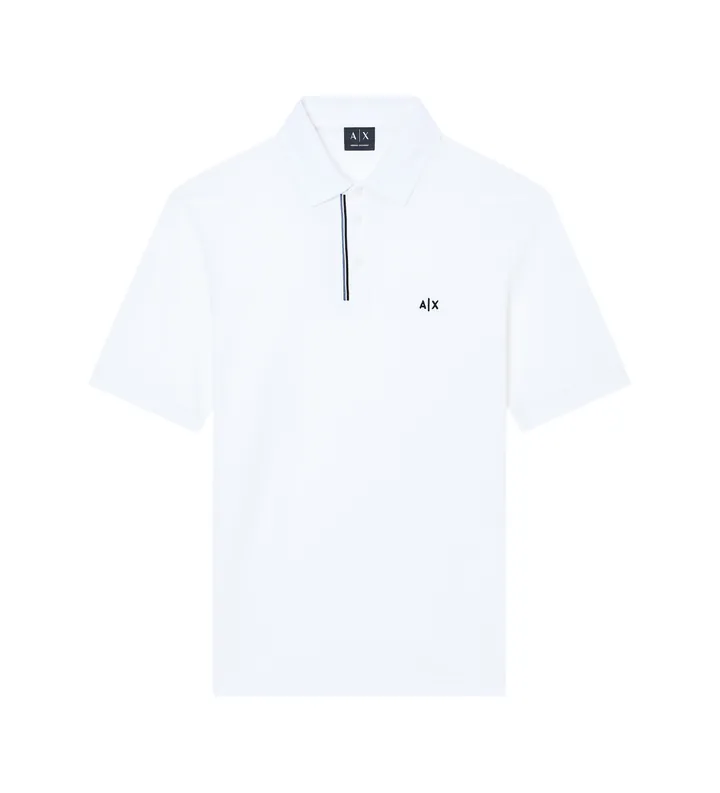 A|X Armani Exchange para hombre. XM002067AF10366U0009 Polo Shirt blanco (L), Casual, Algodón, Manga corta