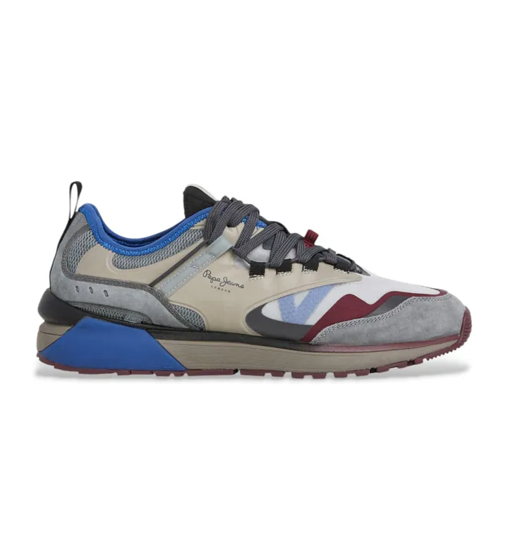 Pepe Jeans para hombre. PMS600013 Zapatillas Stoke Sport gris (42), Plano, Cordones, Casual