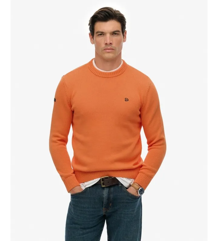 Superdry para hombre. M6110717A Jersey Preppy Cotton naranja (L), Casual, Algodón