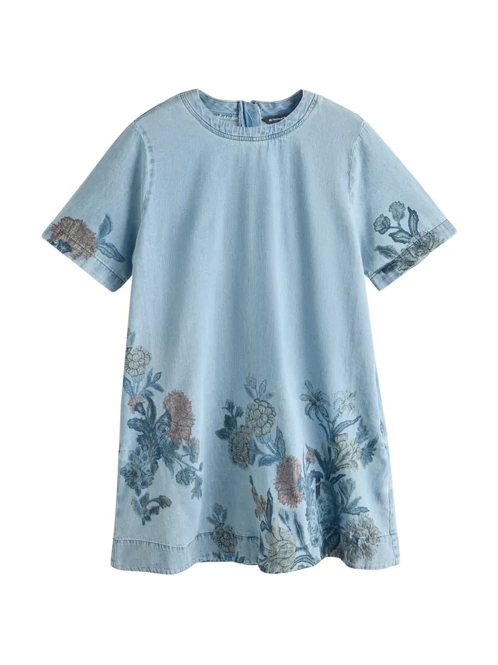 Next Vestido 'National Trust x Next'  azul / azul claro / marrón castaño / verde pastel