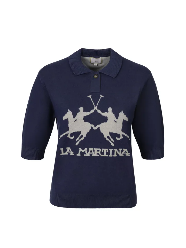 La Martina Camiseta ' WCS003 ' azul oscuro / gris