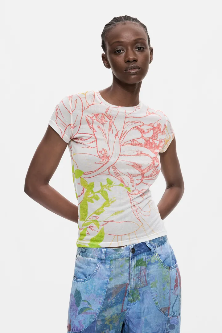 Desigual, Camiseta Punto Estampada, Mujer, Modal, L