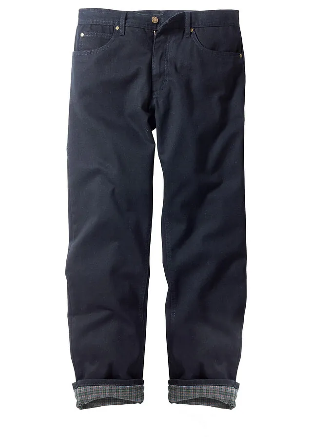 Vaqueros térmicos classic fit, con forro suave de franela, straight