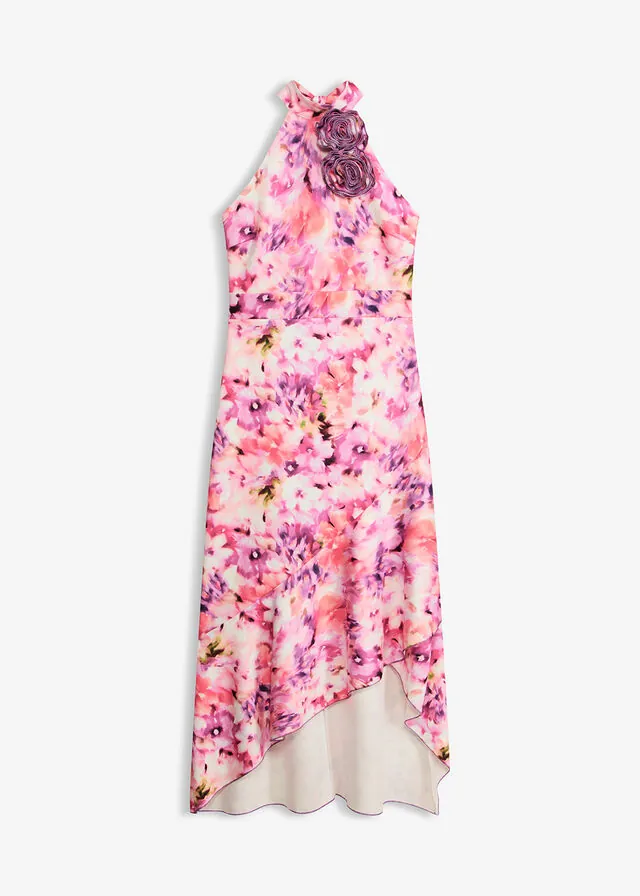 Vestido de noche con aplicación de flores