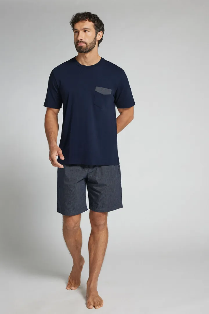 Intimissimi Pijama Corto de Algodón y Tela con Raya Diplomática Azul Hombre Azul Tamaño L