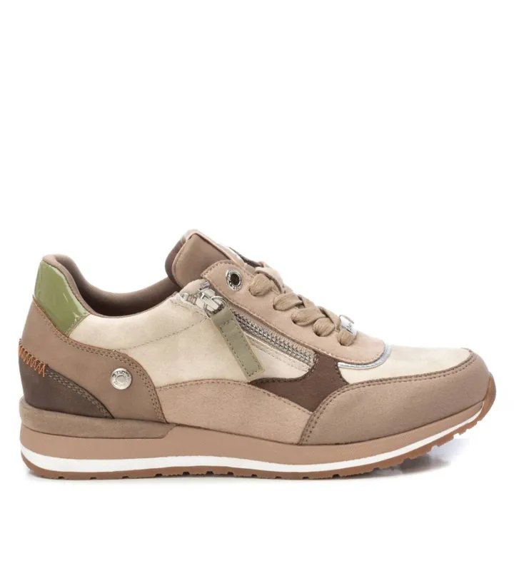 Refresh para mujer. 17140103-BEIGE Zapatillas texturas marrón (36), 3 a 5cm, Cremallera, Casual