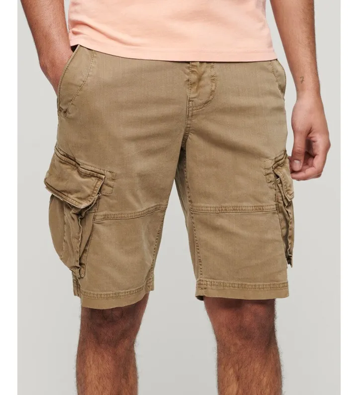 Superdry para hombre. M7110433A Pantalón corto tipo cargo Core marrón (28), Casual, Algodón
