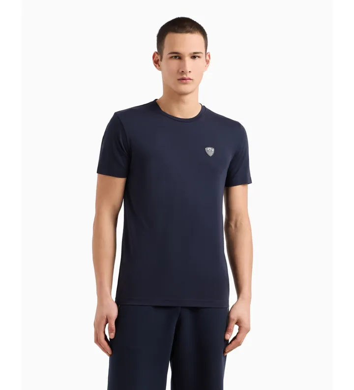 EA7 para hombre. 8NPT16_PJRGZ Camiseta Premium Shield marino (3XL), Casual, Viscosa, Manga corta