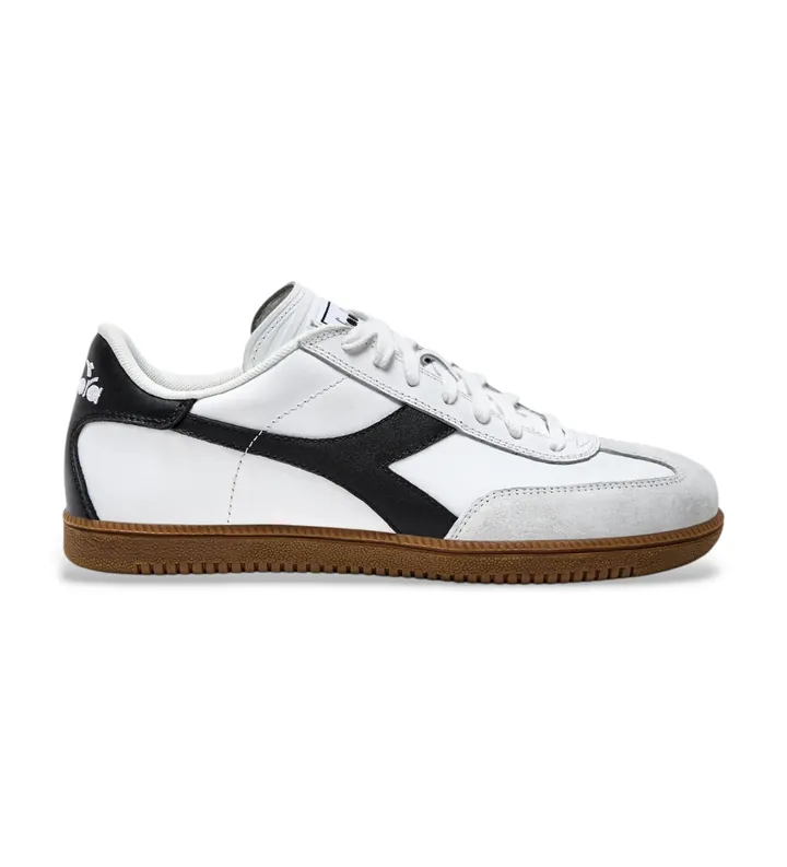 Diadora unisex. 501181246 Zapatillas de Piel Trainer blanco (36), Plano, Cordones, Casual