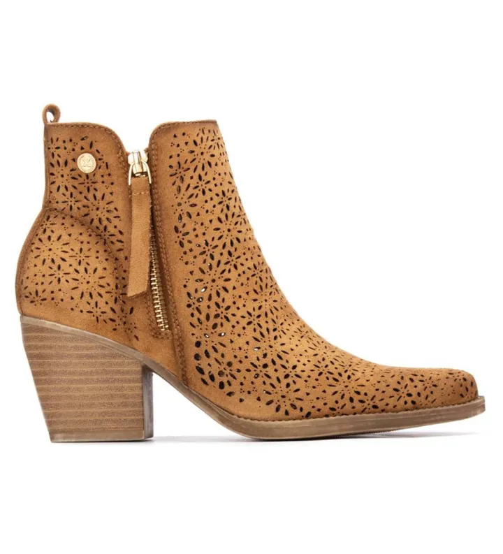 Xti para mujer. 14503701-CAMEL Botines 145037 marrón (36), Piel, 3 a 5cm, Cremallera, Casual