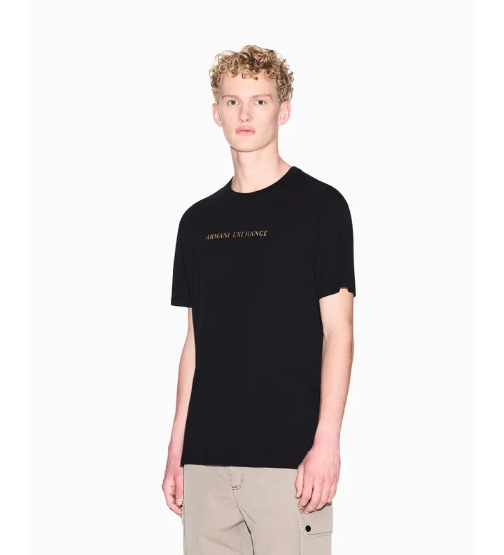A|X Armani Exchange para hombre. XM002827AF12308UC001 Camiseta regular negro (L), Casual, Algodón, Manga corta