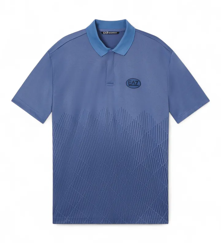 EA7 para hombre. 7M001287_AF22277 Polo Golf Pro azul (3XL), Deportivo, Poliéster, Manga corta