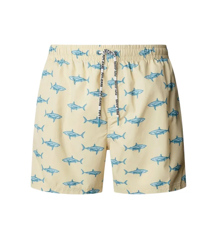 Pepe Jeans para hombre. PMB100031 Bañador Shark amarillo (L), Beachwear, Poliéster
