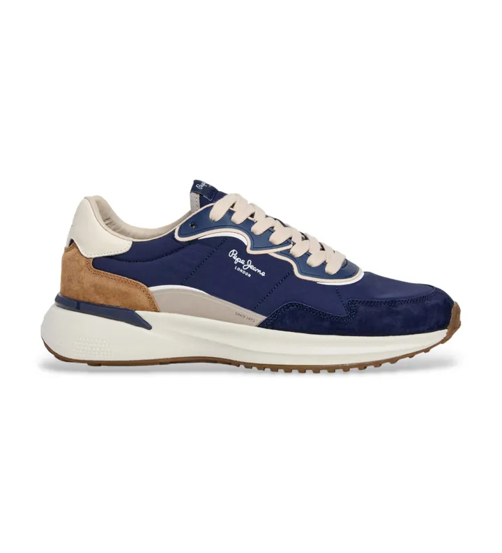 Pepe Jeans para hombre. PMS600022 Zapatillas Bampton Club marino (41), Plano, Cordones, Casual