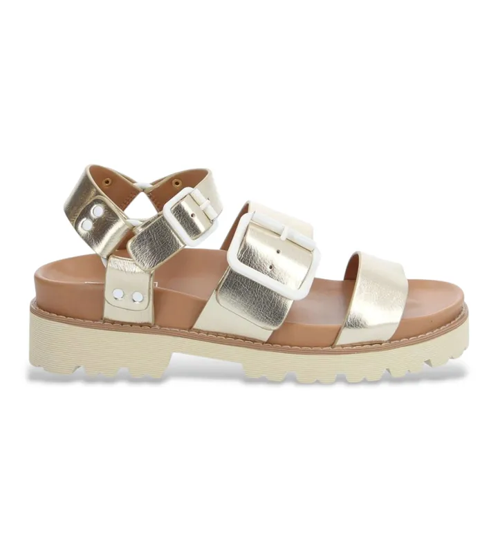 NO NAME para mujer. KNLCMET Sandalias Diseño dorado (36), 1 a 3cm, Hebilla, Casual