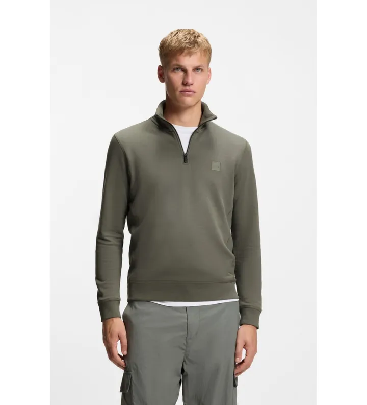 BOSS para hombre. 50468926 Sudadera Felpa Algodón verde (L), Casual