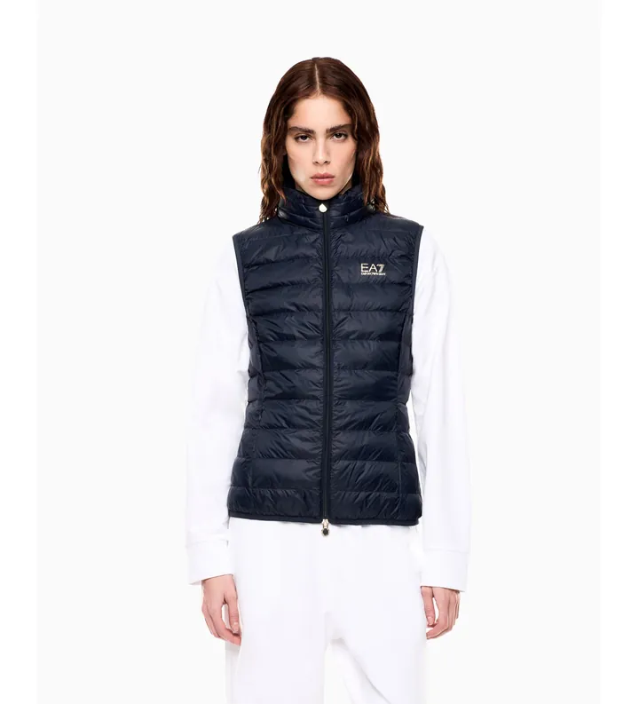 EA7 para mujer. 7W000472_AF12477 Chaleco Core Lady marino (3XL), Clásico, Poliéster, Sin mangas / Tirantes