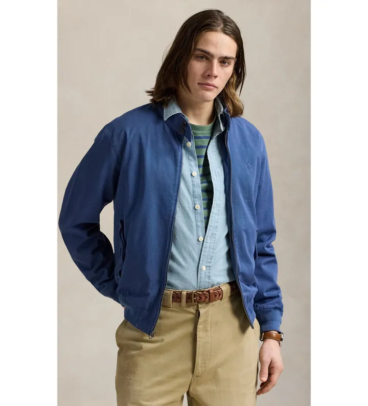 Polo Ralph Lauren para hombre. 710970569001 Chaqueta Bedford de tela de chino azul (M), Casual, Algodón