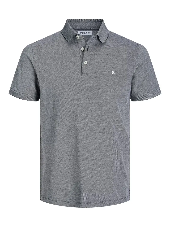 JACK & JONES Camiseta 'JJEPaulos' gris moteado / blanco