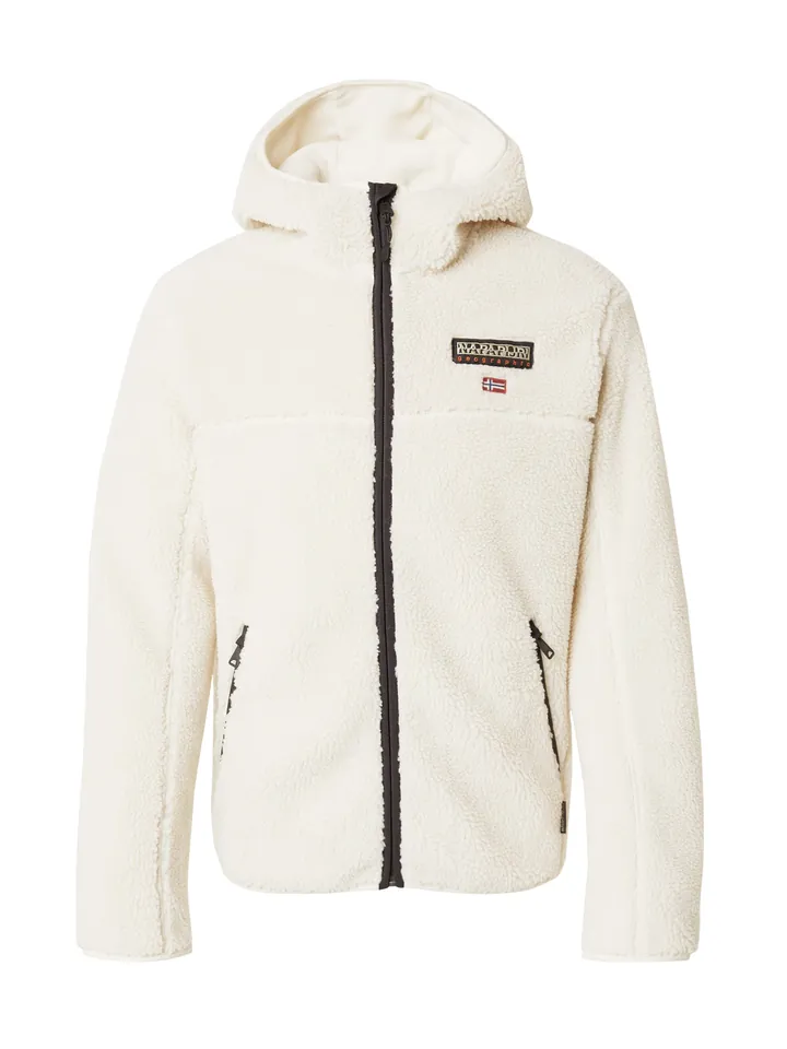 NAPAPIJRI Chaqueta polar 'Tynik' beige claro / azul oscuro / rojo cereza