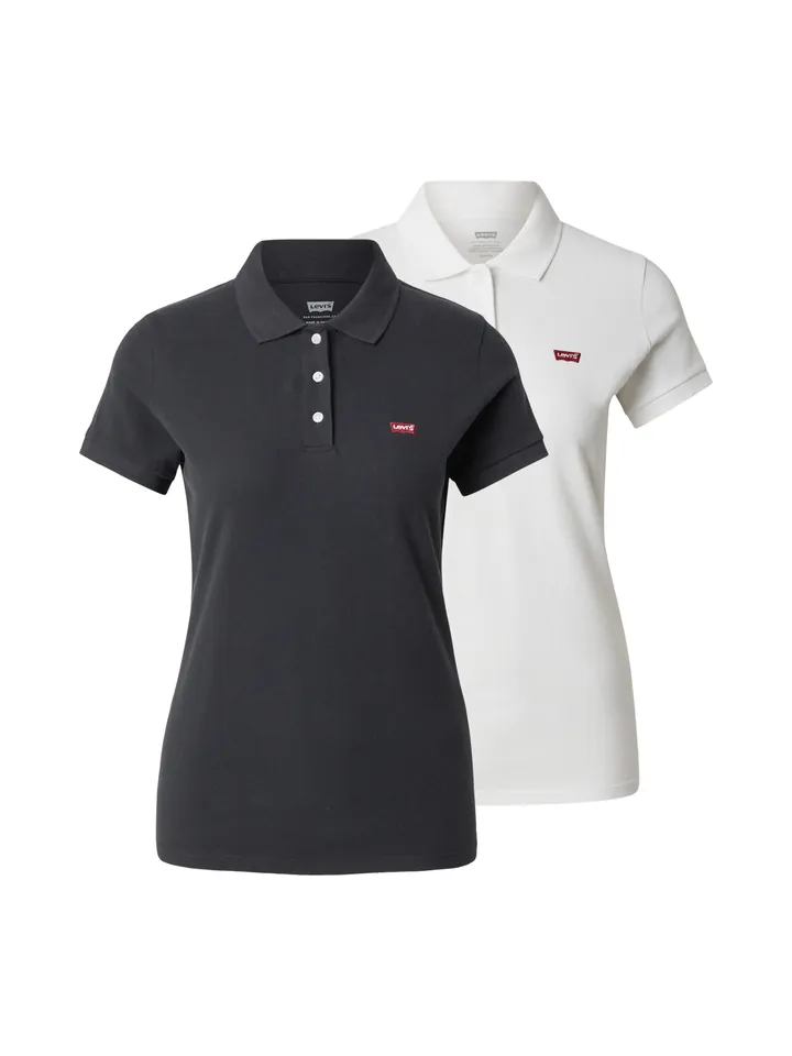 LEVI'S ® Camiseta 'Housemark Polo Shirt (2-Pack)' negro / blanco
