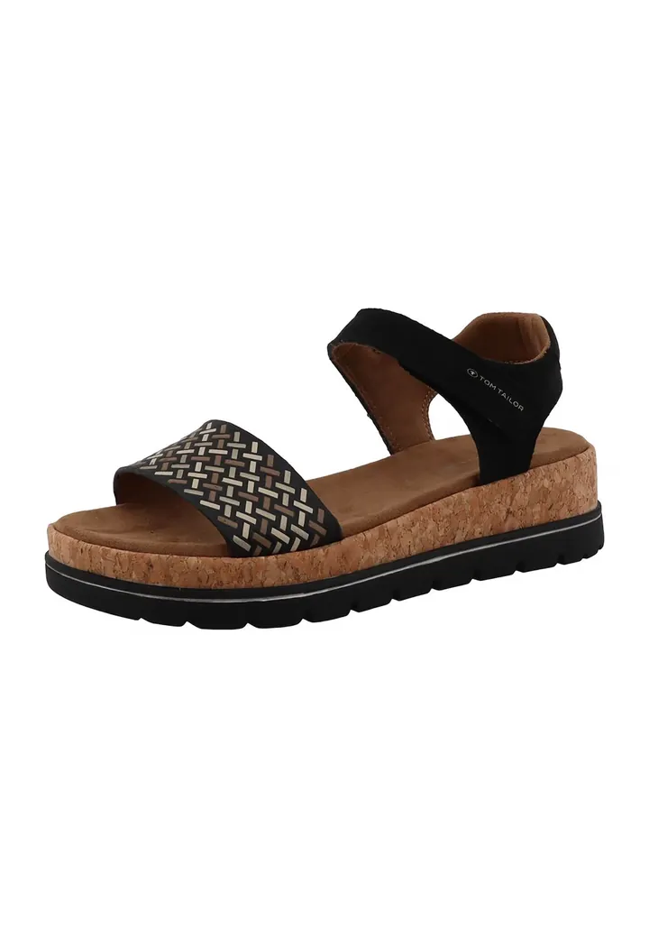 TOM TAILOR Sandalias marrón / gris plateado / negro