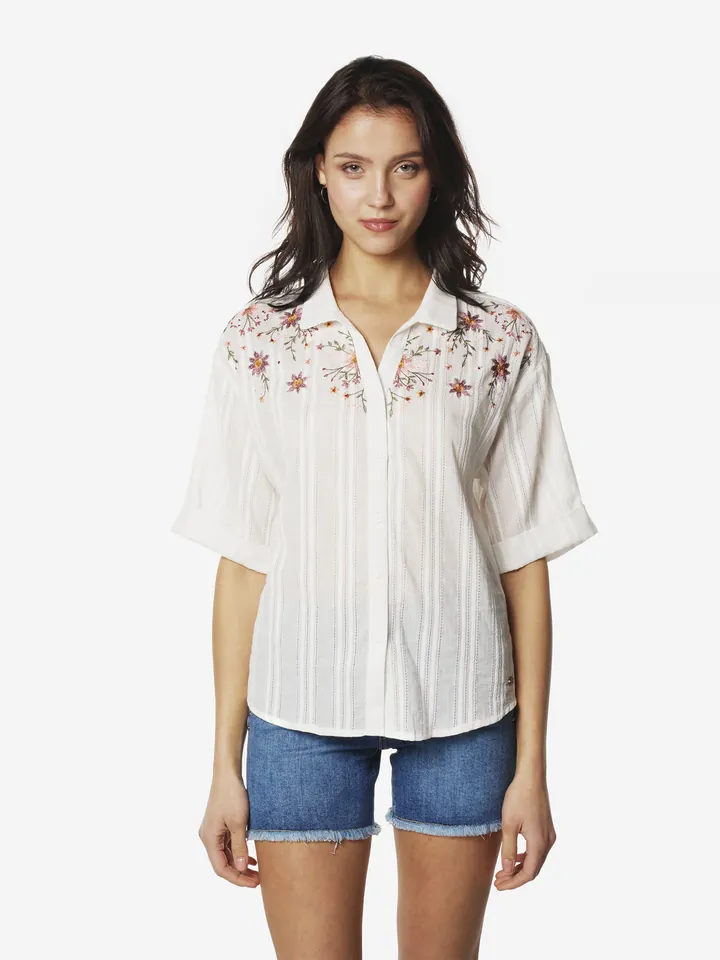 KOROSHI Blusa mezcla de colores / blanco