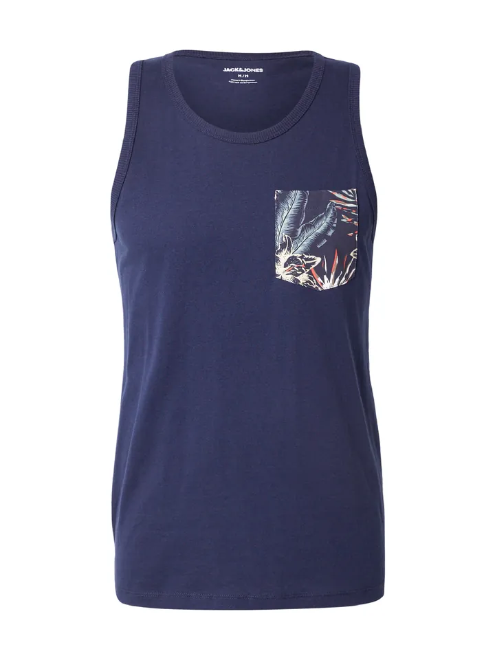 JACK & JONES Camiseta 'JJHONOLULU' navy / amarillo pastel / naranja