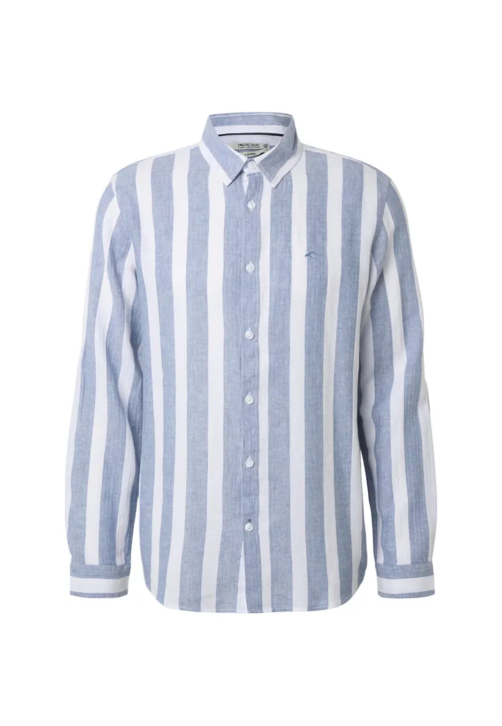 INDICODE JEANS Camisa 'Donuld'  azul moteado / offwhite