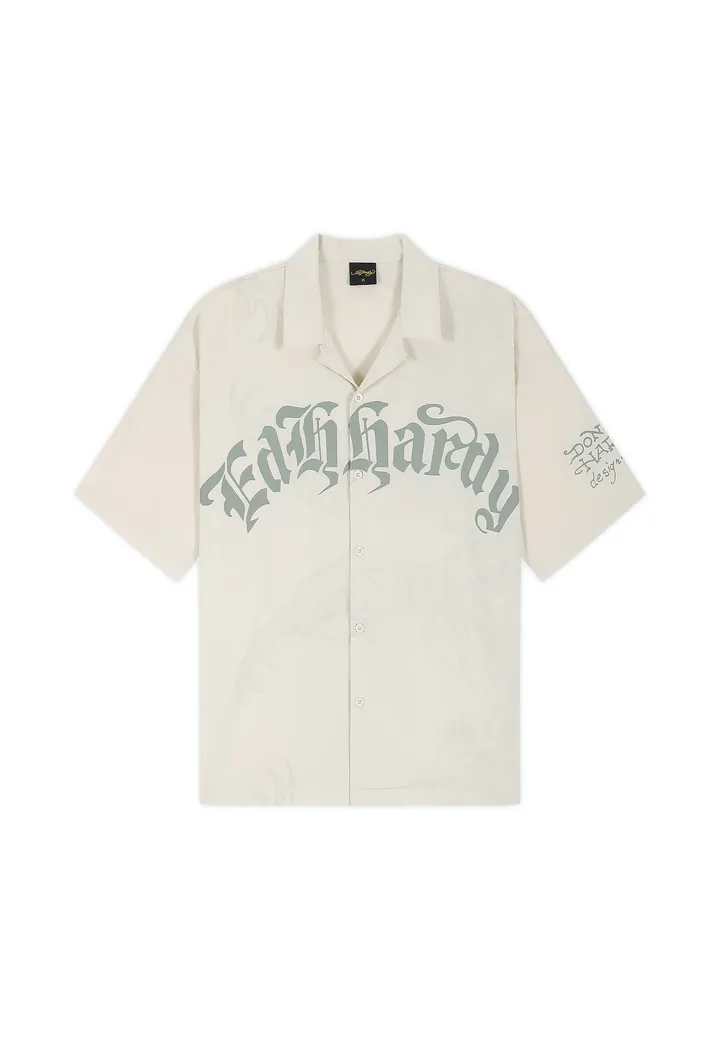 Ed Hardy Camisa ecru / gris claro / negro