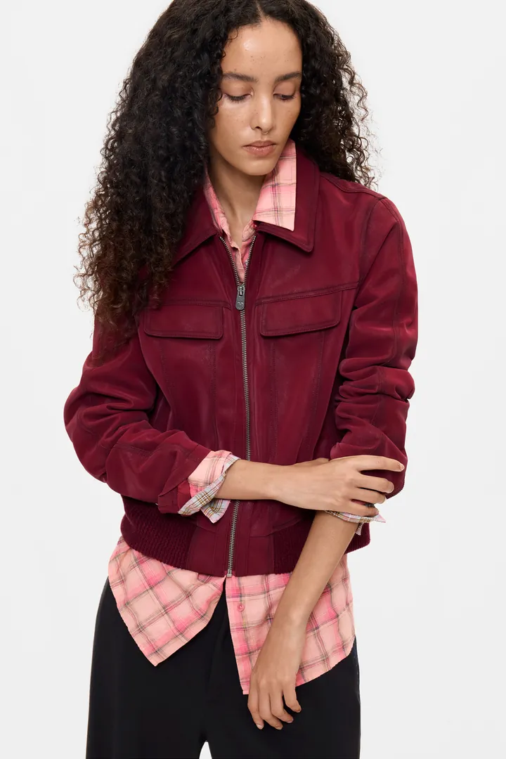 Desigual, Cazadora Efecto Piel, Mujer, Poliuretano, Rojo, L