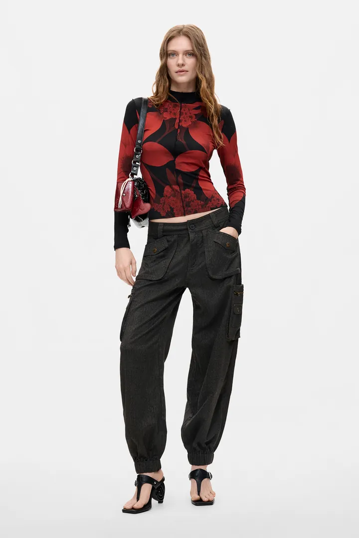 Desigual, Pantalón Cargo Jogger, Mujer, Negro, 34