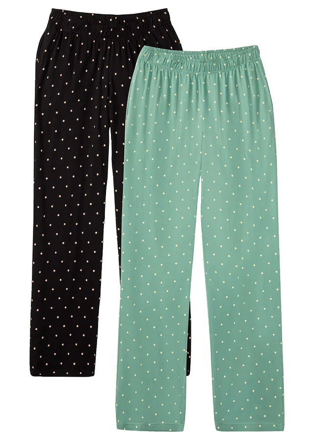 Pantalón largo de pijama de algodón puro (2 unidades)