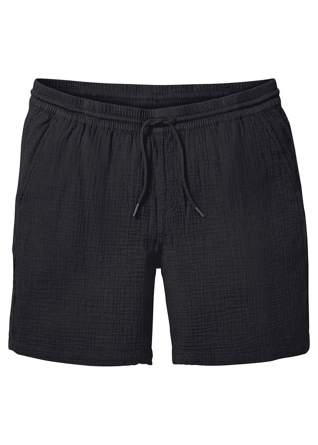 Pantalón corto de muselina vaporosa con corte regular