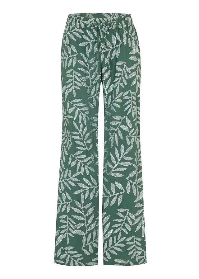 Pantalón tipo palazzo de viscosa sostenible con estampado