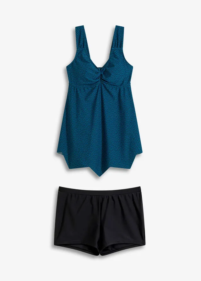 Tankini largo (2 piezas) de dobladillo irregular