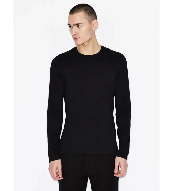 A|X Armani Exchange para hombre. 8NZM77ZJA5Z1200 Jersey Maglia negro (L), Casual, Algodón, Algodón Reciclado