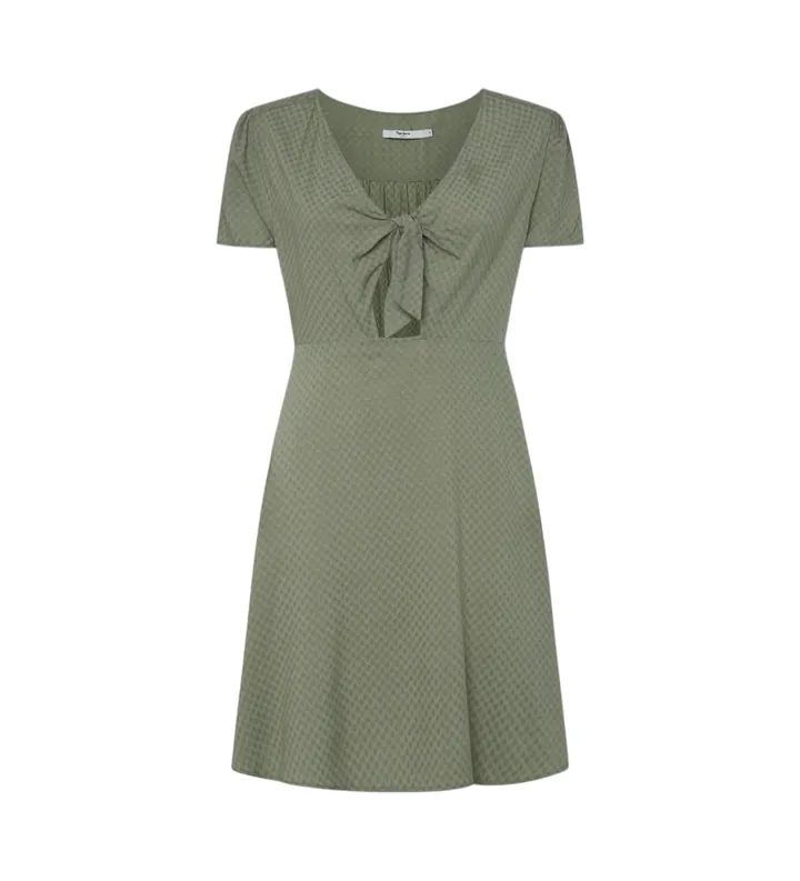 Pepe Jeans para mujer. PL953568 Vestido Nani verde (L), Casual, Viscosa, Manga corta, Sostenible