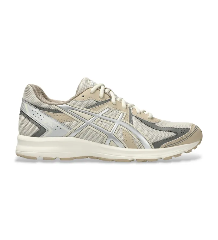 Asics para mujer. 1203A684 Zapatillas Jog 100S beige (37), Plano, Cordones, Deportivo, Multideporte, Sostenible