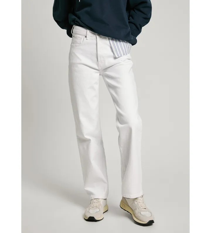 Pepe Jeans para mujer. PL204901TC5 Jeans en fit recto Robyn blanco (26/32), Casual, Algodón, Denim, Sostenible