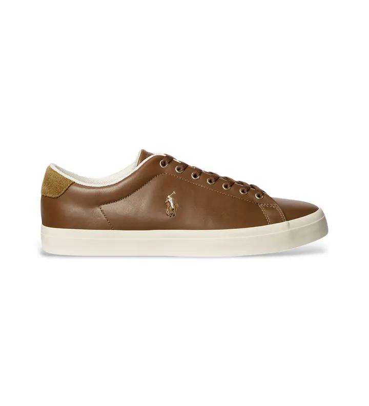 Polo Ralph Lauren para hombre. 816879935001 Zapatillas de piel Active marrón (44), Plano, Cordones, Casual
