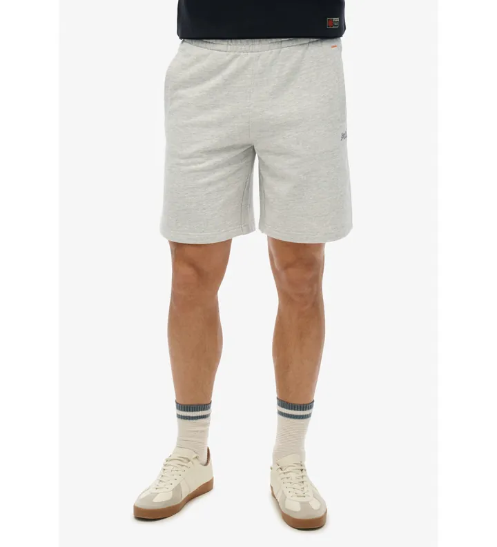 Superdry para hombre. M7110427A Pantalón corto de punto con logotipo Essential gris (L), Casual, Algodón