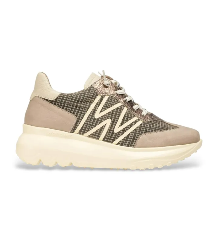Wonders para mujer. A-4001 Zapatillas Ultrafly 01 taupe (36), Piel, 3 a 5cm, Cordones, Casual