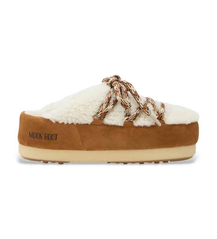 Moon Boot para mujer. 80D1470100 Zuecos Evx Shearling marrón (35/36), Piel, Plano, Ninguno, Casual